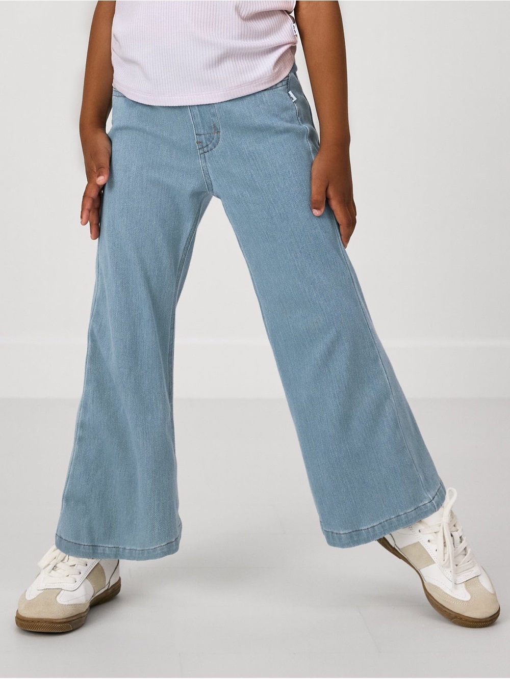 Little Sleepies Light Blue Wide-Leg Denim Pants, Size 2T